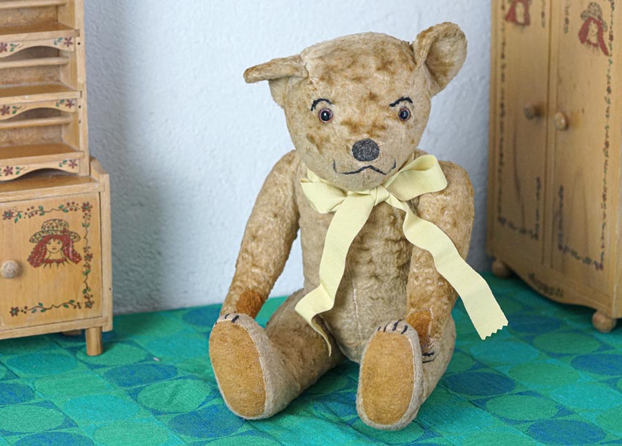 難ありお襟とパンツ付き　ヴィンテージベア　アンティークベア 最終価格 難ありお襟とパンツ付き ヴィンテージベア アンティークベア