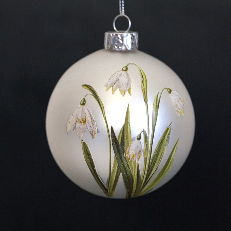 リバティクリスマス スノードロップのガラスオーナメントW8cm gx-531の