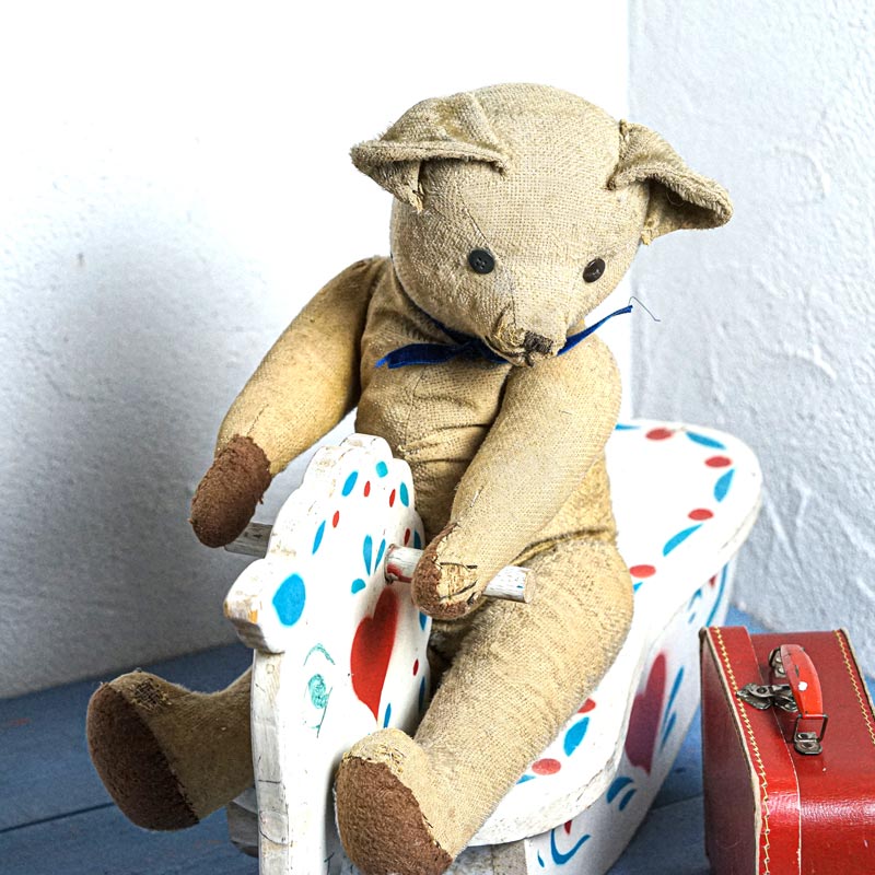 アンティークベア グレーモヘア テディベア | ofa.sg