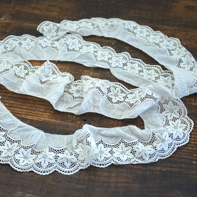 フランス購入　アンティーク　レースクロス　スカラップ フランス購入 アンティーク レースクロス スカラップ