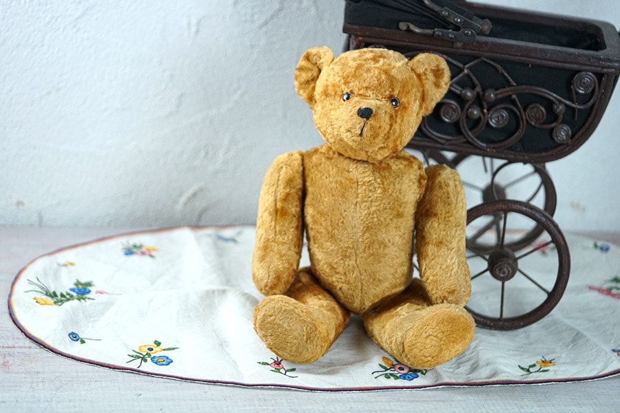 フランスのレーヨンファーのあどけない可愛さのベア42cm 1920-30年代