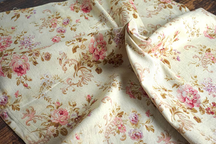 アンティークフランスピンク薔薇のコットンファブリック80×76cm gf-862