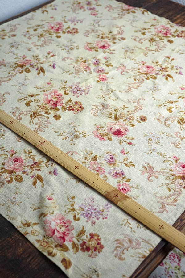 アンティークフランスピンク薔薇のコットンファブリック80×76cm gf-862