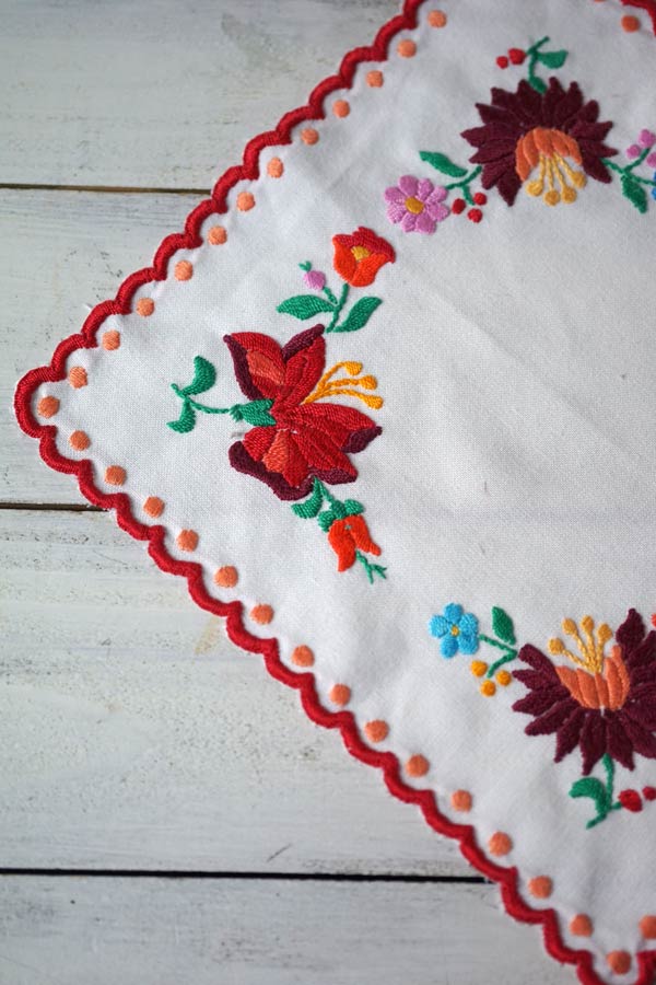 ハンガリーカロチャ刺繍のスクエアマット24×25cm ge-1010の通販