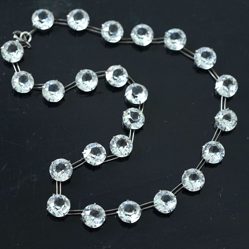 イギリスのスターリングシルバーにクリスタル カットガラスの上品な