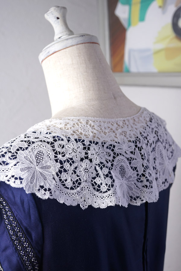 アンティークブリュッセル デュセス＆ポワンドガーズレース付け襟