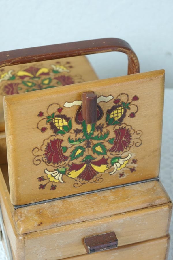 フランスのソーイングボックス35×17.5×14cm 1960年代頃 gs-1535