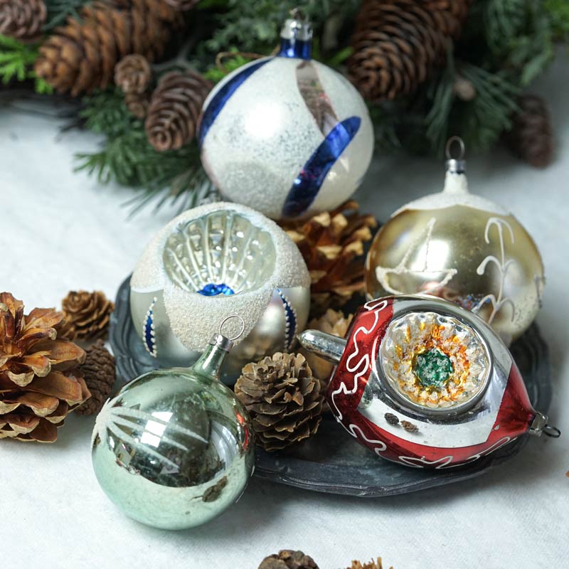 ガラス オーナメント】クリスマス 5点セット