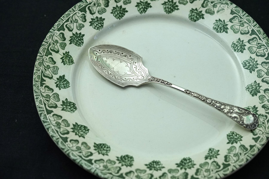 イギリスアンティークシルバープレートのジャムスプーンH16cm gc-1814