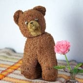 フランス アンティーク 20～30年代頃 テディベア シューボタン ぬいぐるみ フランス アンティーク 20～30年代頃 テディベア シューボタン