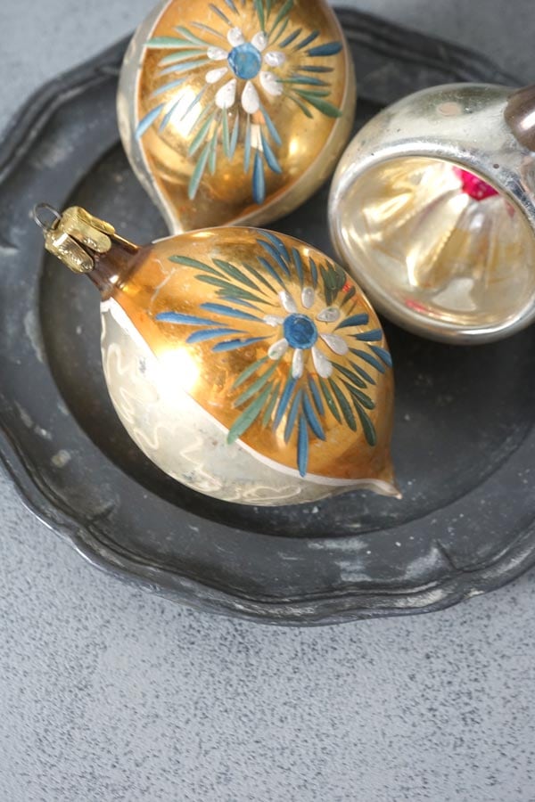 アンティーククリスマス薄ガラスオーナメントアソートセットE gx-641の