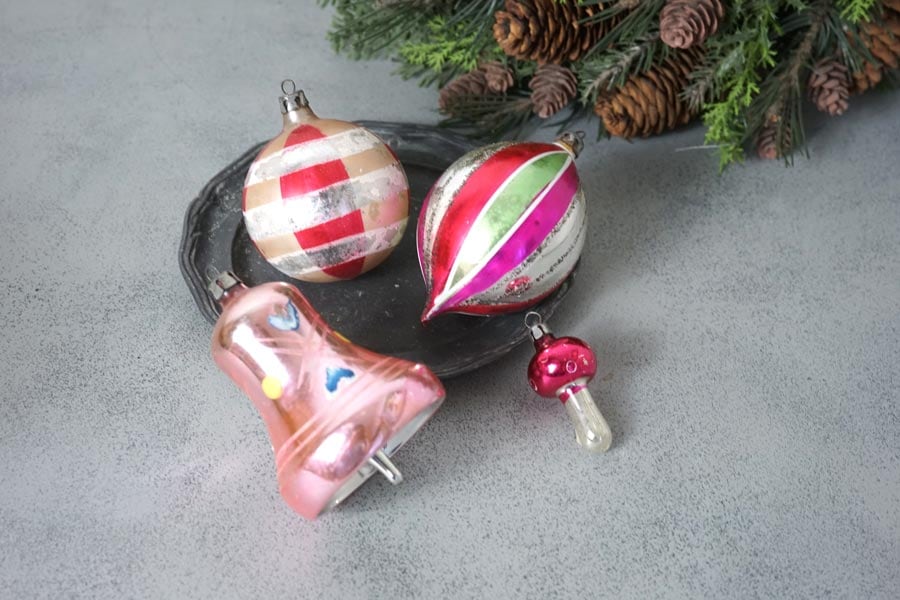 ロシア クリスマスオーナメント ガラス ビンテージ ミニ セット