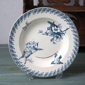 【お67】20 フランス　アンティーク　猫　皿　蚤の市 藍絵 陶器皿 フランス アンティーク 猫 - Grand montagne Antiques