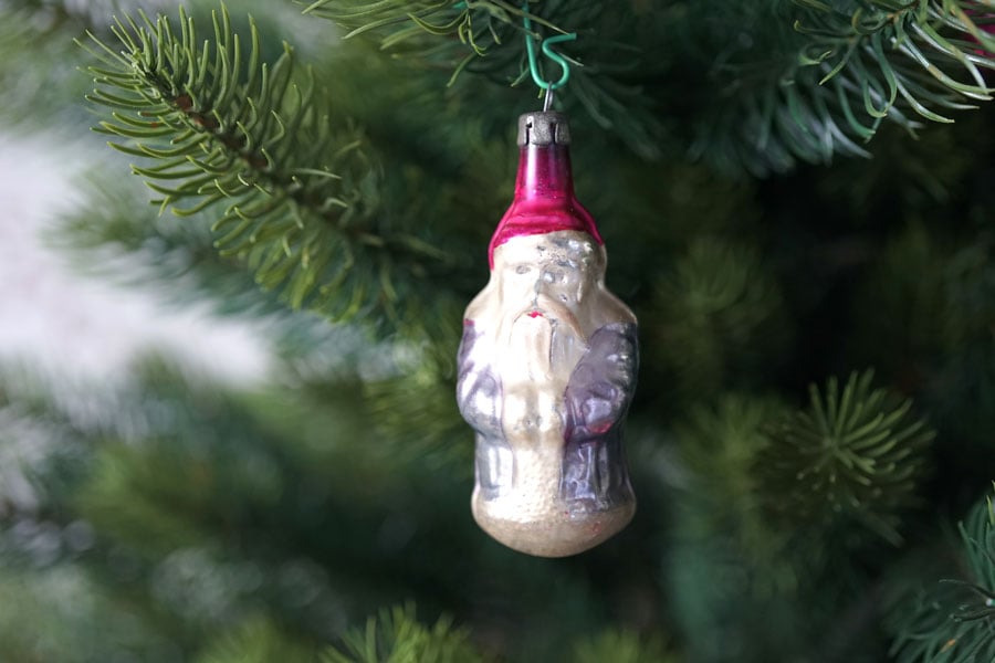 ポーランド アンティーク ボンブキ 吹きガラス サンタクロース