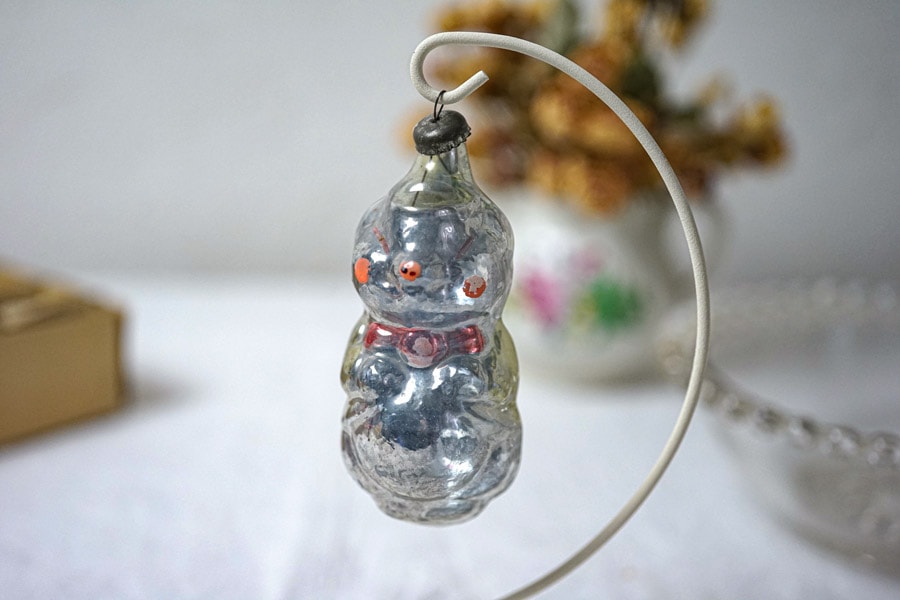 ポーランドの吹きガラスのぶたさんのオーナメントH11cm1940年代頃 gx