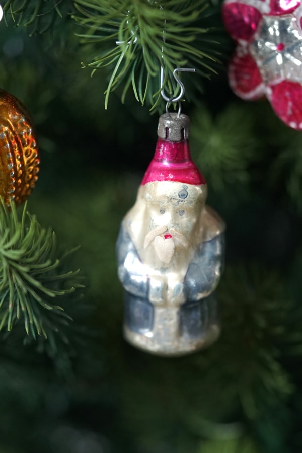 ポーランドの吹きガラスクリスマス ミニオーナメント4個セット1940-50