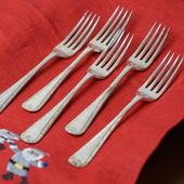 アンティークシルバーモノグラム付きデザートサービング用カトラリー4