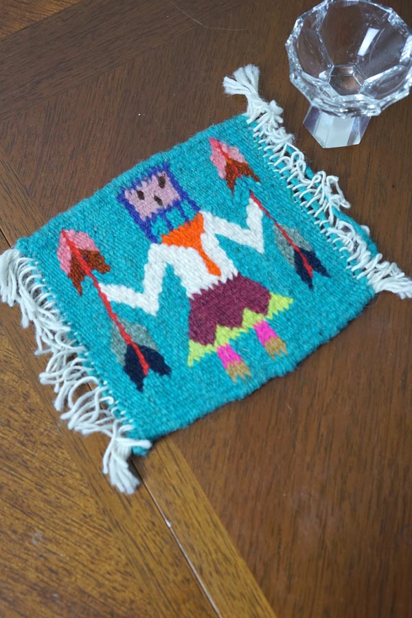 メキシコ・オアハカ】手紬・手織りウールのサポテックコースター 14