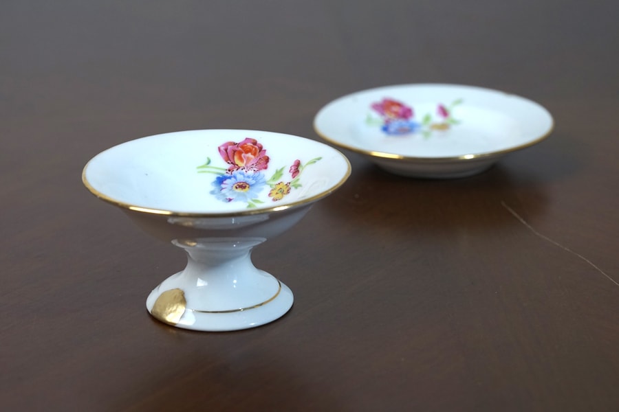 金継ぎ＋フランスのディネットのコンポティエと深皿セット gc-1913の