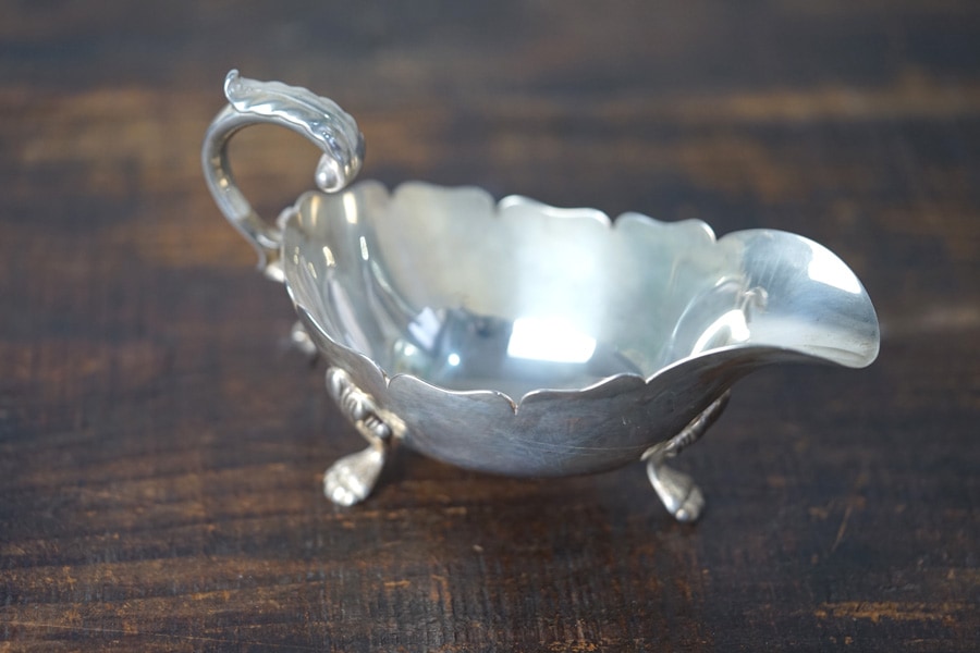 アンティーク猫足の優美なシルバープレートのソーシエ gc-1915の通販