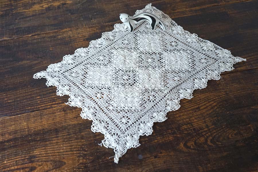 フランスアンティーク 天使 レースクッションカバー フランス