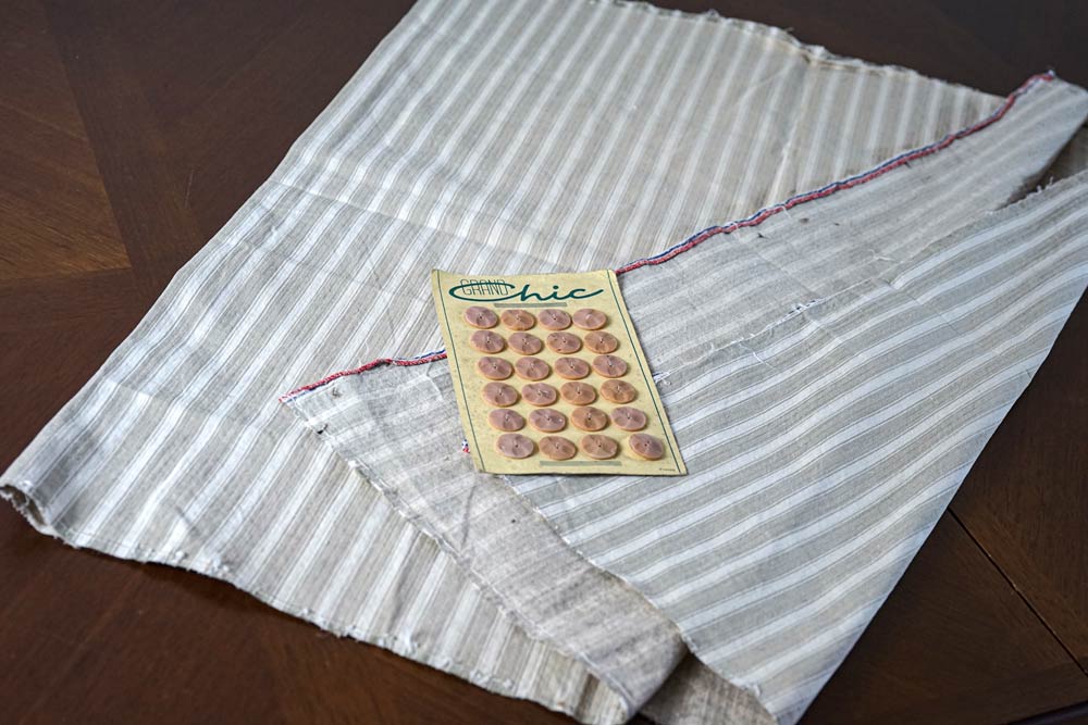 お買い得】フランスアンティーク レアなベージュストライプの