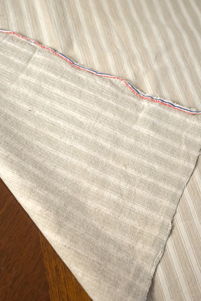 お買い得】フランスアンティーク レアなベージュストライプの