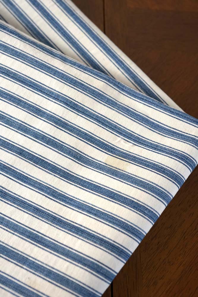 お買い得】フランスアンティーク レアなブルーストライプの