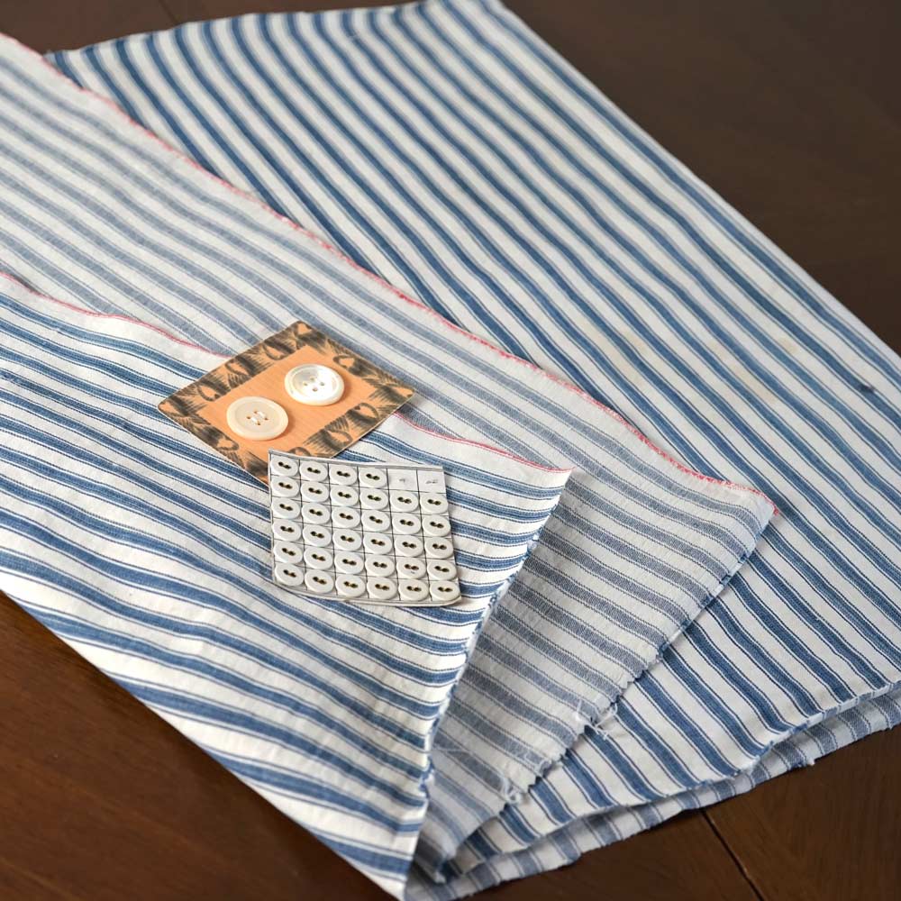 お買い得】フランスアンティーク レアなブルーストライプの