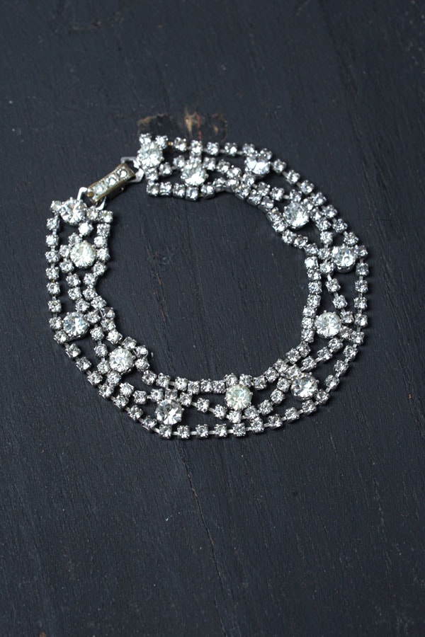 1960年代】チェコガラス ラインストーン ヴィンテージブレスレット
