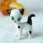 アンティークのボヘミアガラスのアニマル・黒ねこ gt-1184の通販
