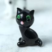 ヴィンテージボヘミアガラス製動物の置物 チェコ買付】ボヘミアガラスのヴィンテージ・シュナウザー（H8cm） gt