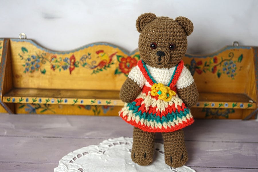 ヴィンテージ】1960－70年代 イギリスの編みぐるみのクマちゃん 24cm