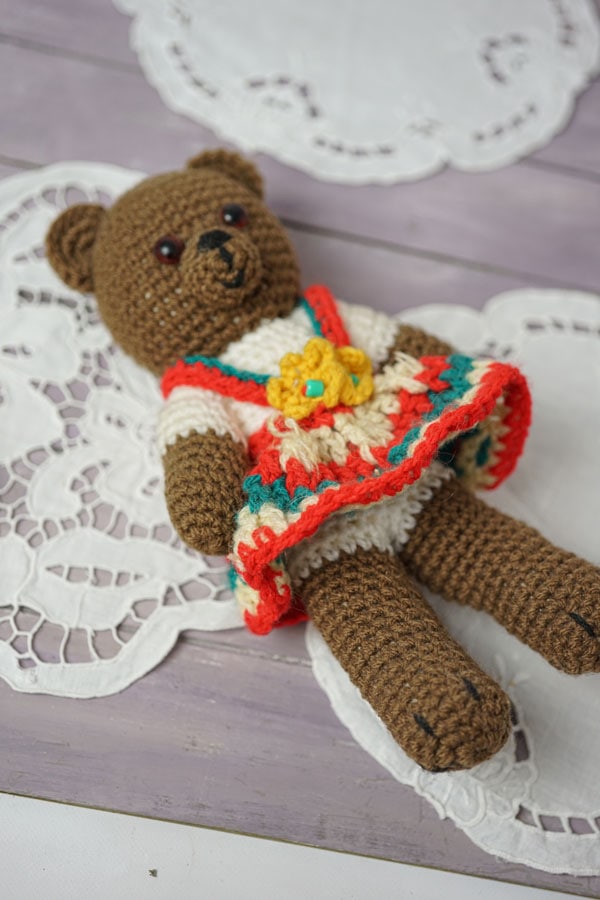 ヴィンテージ】1960－70年代 イギリスの編みぐるみのクマちゃん 24cm
