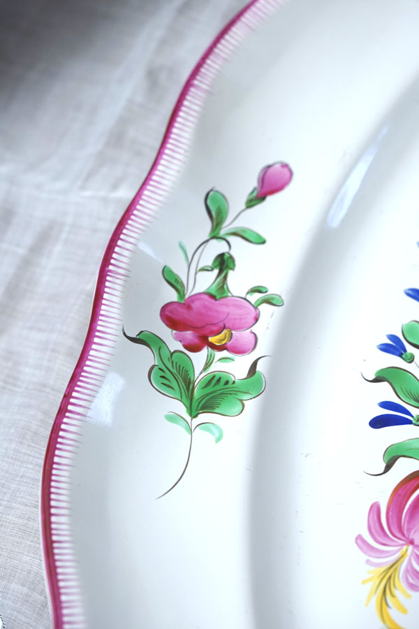 フランスアンティーク St. Clement サンクレモン ハンドペイントの花