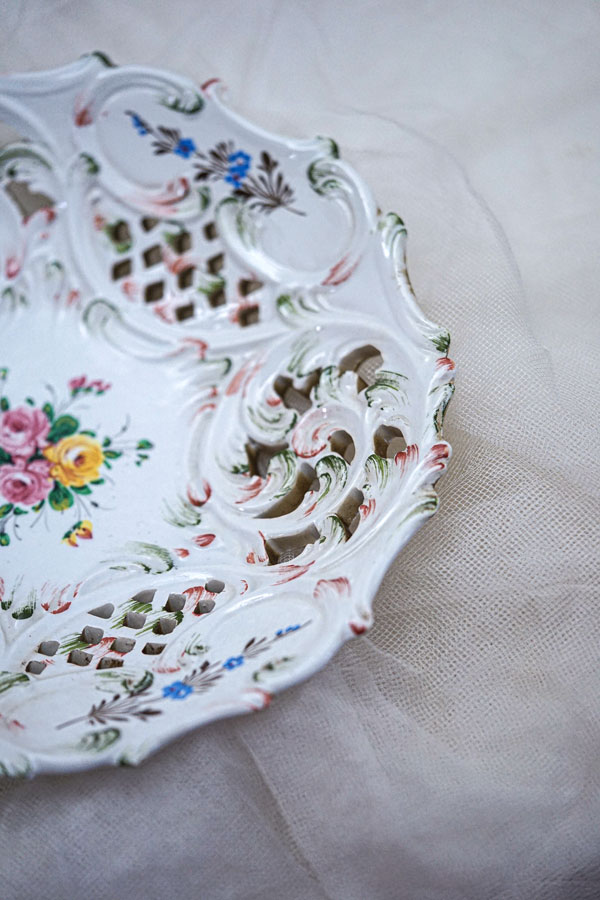 ロココ調の優雅なハンドペイントの深皿26×5cm gc-1495の通販