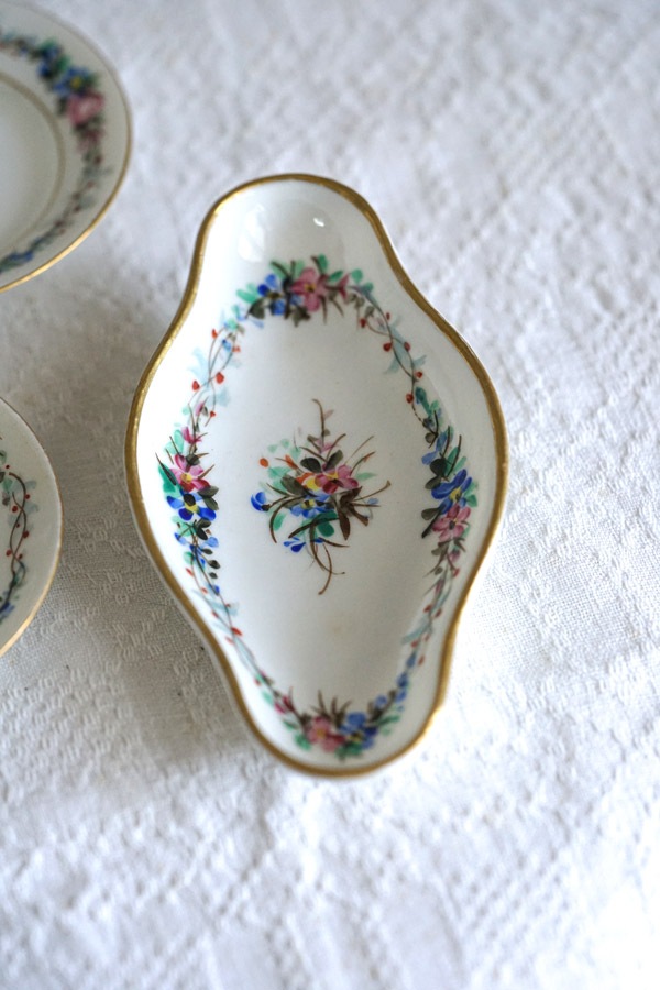 アンティークディネットハンドペイントのミニチュアプレート5枚