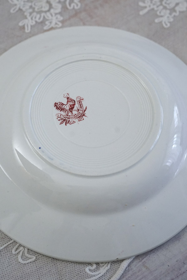 アンティークSt・Amandinoiseのボタニカルモチーフスープ皿 22×3.5cm