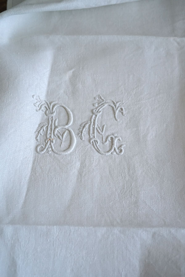 ※ぴぴ様おまとめオーダー※フランスアンティーク　ダマスク織　ロゴ　刺繍 ぴぴ様おまとめオーダー※フランスアンティーク ダマスク織 ロゴ