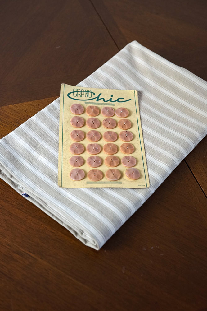 お買い得】フランスアンティーク レアなベージュストライプの