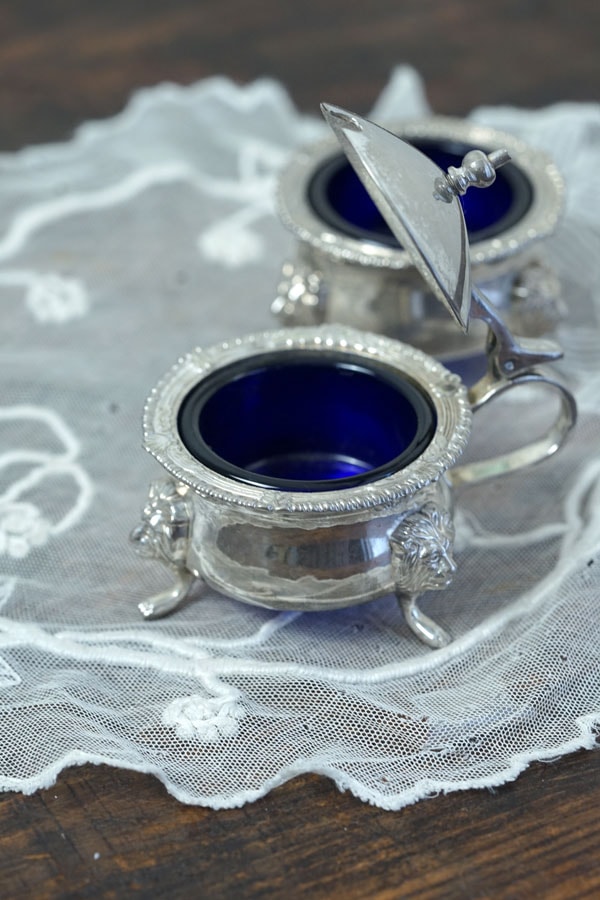 アンティークのシルバープレートソルト＆マスタード入れ gc-1550の通販