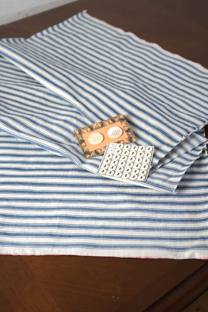 お買い得】フランスアンティーク レアなブルーストライプの