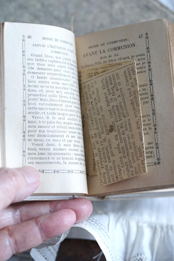 フランスアンティーク祈祷書とパースセット 1910年代[ Paroissien