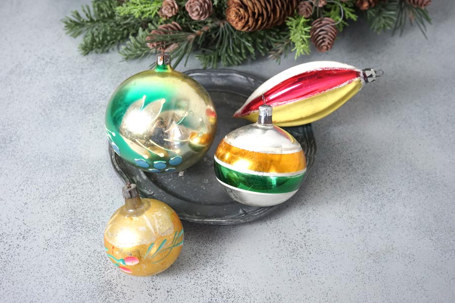 K　ヴィンテージ　クリスマス　ガラス　オーナメント2 セット K様専用 ヴィンテージ クリスマス ガラス オーナメント2 セット
