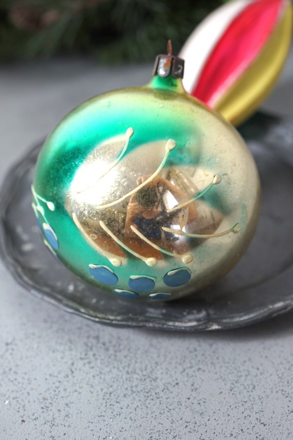 フランスアンティーク　ガラス・オーナメント アンティーククリスマス薄ガラスオーナメントアソートセットF gx