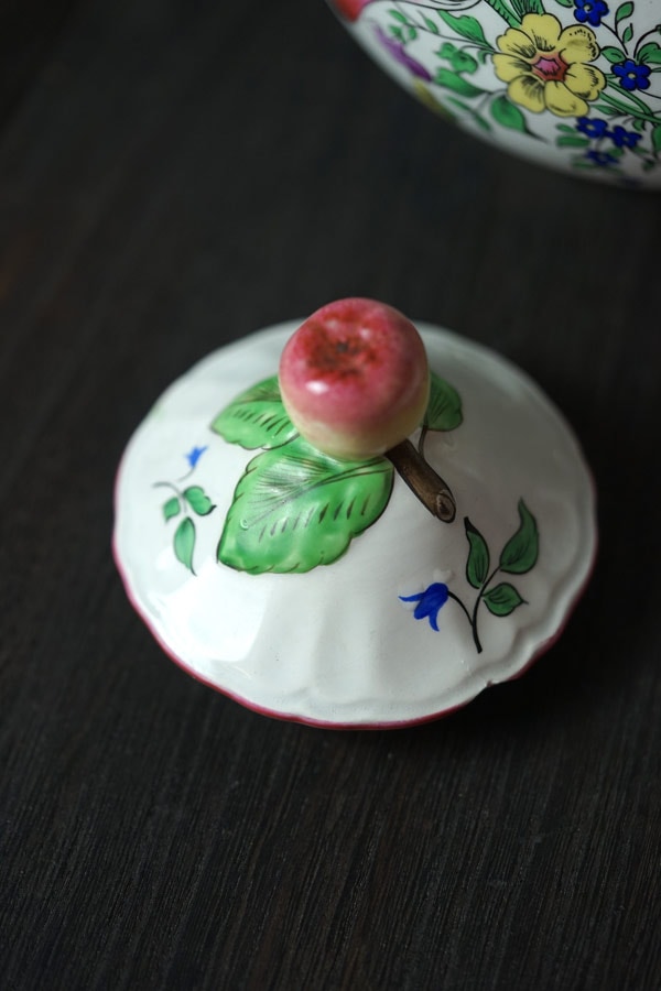 フランスのリュネビルK&Gの手描ボタニカルコーヒーポットW24×H20cm