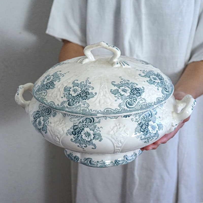 アンティーク ロンウィ ゴブランLongwy Gobelinsのスーピエ 1900年代