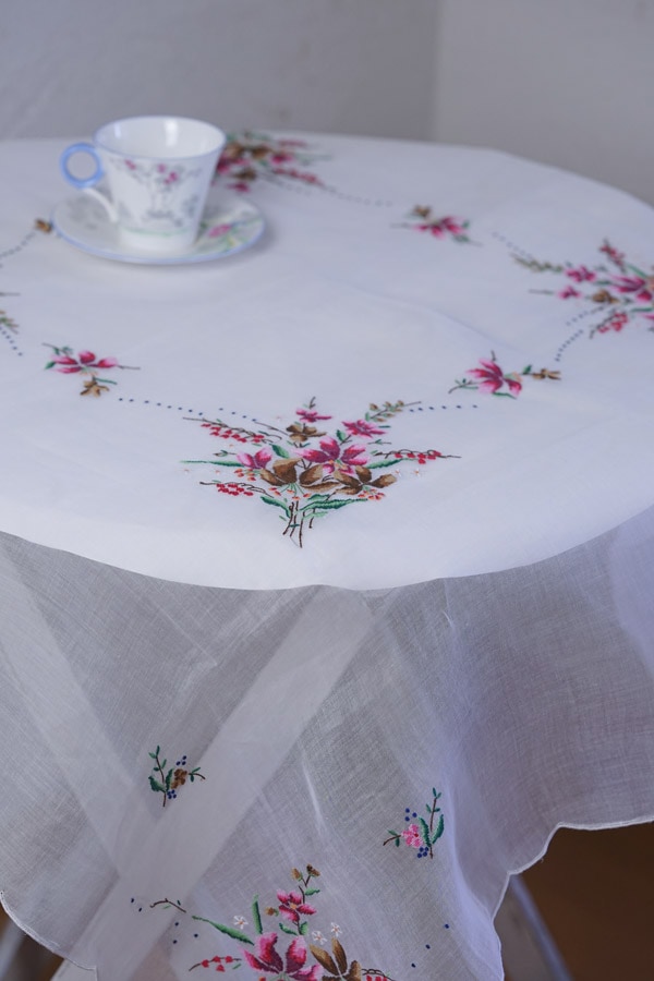 �����ꥹ�Υѥ��ʥåץ륯�����˼�ɽ��Υơ��֥륯����88��87cm ge-1084