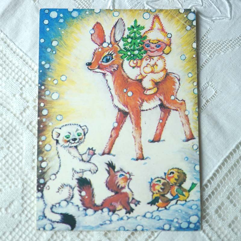 ��ȥӥ���1980ǯ�庢�Υ��ꥹ�ޥ�������14.5��10.5cm gh-294