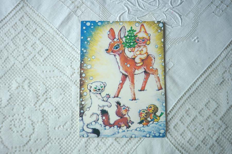 ��ȥӥ���1980ǯ�庢�Υ��ꥹ�ޥ�������14.5��10.5cm gh-294